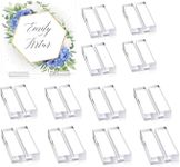 FUNNTY 12 Pieces Acrylic Stands Clear Place Card Holders , Card Slot Stand for Wedding Table Numbers Display Stands Photos Wedding Party Events Office Business Menu Meeting