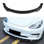 Compatible with 2017-2023 Model 3 Front Bumper Lip Chin Spoiler Splitter Protector Trim Car Body Kits(ABS Gloss Black)