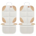 Smart eLf Car Seat Protector 2 Pack for Baby, Pet & Child – Heavy-Duty Waterproof Protector with Non-Slip Backing, Mesh Pockets, Protects Leather/Fabric Seats (Beige)