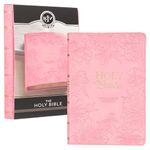 KJV Holy Bible, Gift Edition King James Version, Faux Leather Flexible Cover, Light Pink Floral