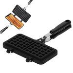 Waffle Maker Pan, Portable Stove Top Cast Iron Waffle Maker Pan Household Waffle Pan Cake Maker Mold Double Sided Non Stick Waffle Baking Mold