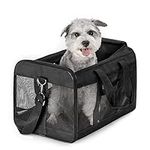 HITSLAM Pet Carrier Dog Carrier Soft Sided Pet Travel Carrier for Cats, Small dogs, Kittens or Puppies, Collapsible, Durable, Travel Friendly Black (L)