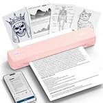 POLONO Portable Printer Wireless for Travel, D810 Bluetooth Thermal Printer Support for 8.5"x11" US Letter, Inkless Compatible with iOS, Android, Laptop for Office, Car and Home, Pink