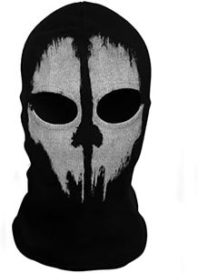 SzBlaZe Unisex Ghost Print Stocking Balaclava Mask Good For War Game Halloween Cosplay (Print 1)