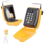 Piclafe Car Window Punch Button Lock Box, Yellow Portable Car Key Lock Box with Key Labeling Tag, Sturdy Waterproof Large Capacity Lock Box for Turo, Ride Share, GetAround, PIC-CLB-412Y