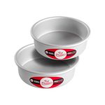 Fat Daddio's Anodized Aluminum Round Cake Pans, 2 Piece Set, 6 x 2 Inch