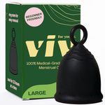 Viv for Your V Large Menstrual Cup for Heavy Flow | Ring Loop Stem for Easy Removal | Soft, Safe Period Alternative for Sports, Swimming, and Active Lifestyle | Medical-Grade Silicone Period Cup