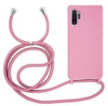 MyGadget Lanyard Case for Samsung Galaxy Note 10 Plus - Silicone Phone Cover with Crossbody Neck Holder - Cord Strap Carrier Protection Pink