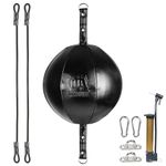 InnoLife Double End Punching Ball Striking Punching Bag Kit, Speed Striking Reflex Kit with Bungee Cords Perfect for Reaction, Agility, and Hand Eye Coordination Training (Black)