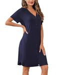 iClosam Button Down Nightgown for Ladies, Maternity Nightdress Cotton Nighties for Women, Cotton Labour Nursing for Hospital Nightwear
