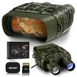 Digital Night Vision Binoculars for Complete Darkness - Take Photos & Videos - Camouflage Infrared Goggles for Spotting & Surveillance - 3” Large Screen & 984 ft Viewing Range – 32 GB Card Included