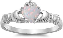 White Simulated Opal Promise Cladda