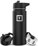 IRON °FLASK Sports Water Bottle - 18oz, 3 Lids (Straw Lid), Leak Proof - Stainless Steel Gym & Sport Bottles for Men, Women & Kids - Double Walled, Insulated Thermos, Metal Canteen