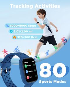 BIGGERFIVE Kids Smart Watch – Blue, Fitness Tracker
