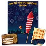 New Year Party – Bonfire Night Game – Ignite The Firework Game – 20 Player – Blindfold, Winner Certificate and XL Poster Included for New Years Eve Party, Bonfire Night Decoration