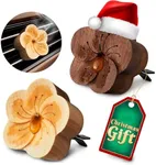 2 Pack Wood Essential Oil Diffuser Zen Decor Car Air Freshener, Minimalistic Aromatherapy Essential Oil Diffusers from The Nature (Flower (with Clip))