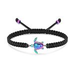 shajwo Cremation Jewelry Sea Turtle Urn Bracelet for Ashes for Women Men Memorial Adjustable Braided Ashes Bracelet,Rainbow