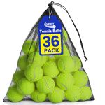 FURWEY 36 Pack Tennis Balls,Thickened Tennis with Mesh Bag for Transport,High Elasticity Training Balls for Beginner, Playing Balls for Dogs