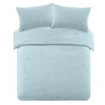 Brentfords Single Teddy Fleece Duvet Blue, Christmas Duvet Set Single Fluffy Bedding Single Duvet Cover Set Ultra Soft Comfy Warm Bed Set with Pillowcase