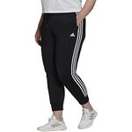 adidas Women's Essentials Warm-Up Slim Tapered 3-Stripes Track Pants, Black, 1X