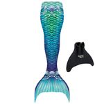 Fin Fun Fantasy Mermaid Tail for Girls and Boys, Monofin for Swimming Included (Teal - New Edition, Youth Large/X-Large)