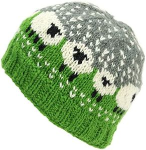 LOUDelephant Wool Knit Beanie Hat, Sheep Green, One size