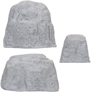 Sunnydaze S/M/L Variety Pack Faux Landscape Rock Covers - Lightweight Polyresin Fake Rock Well Pump Covers for Outside – Realistic Natural Texture – 11", 14", 21.5" H – Gray