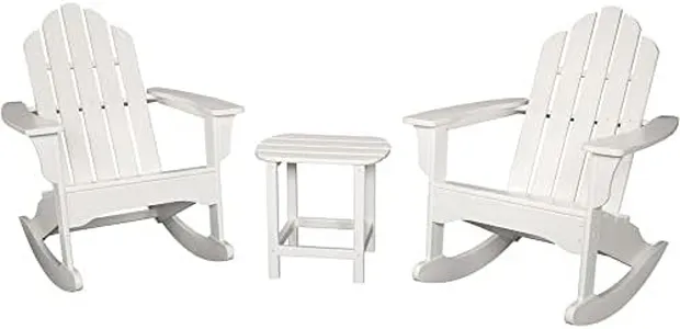 Hanover Outdoor Furniture ADROCKER3PCWH White 3-Piece All-Weather Rocking Adirondack Patio Set