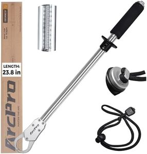 ArcPro 23.8" Fish Lip Gripper Corrosion-Resistant Stainless Steel Fish Gripper with Scale, 4.2mm Wide Opening, 40LB Weighing & Non-Slip 360° EVA Swivel Handle, Fish Grabber Tool for Fresh/Saltwater