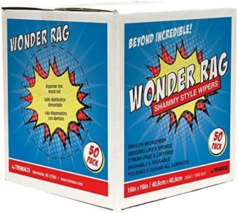Trimaco Wonder Rag, 14" x 17" Microfiber Wiper Rags - 50 per Box, White