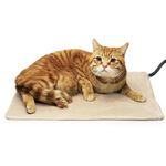 NICREW Pet Heating Pad for Dogs and Cats, Heated Pet Mat with Steel-Wrapped Cord and Soft Fleece Cover, 17.7 x 15.7 Inch, 30 Watts