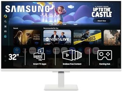 Samsung 32-Inch M5 (M50F) Series FHD Smart Monitor with Streaming TV, Speakers, HDR10, Gaming Hub, Multiple Ports, Workout Tracker, Vision Accessibility Tools, White, LS32FM503ENXZA