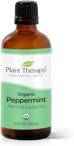 Plant Therapy USDA Certified Organic Peppermint Essential Oil. 100% Pure, Undiluted, Therapeutic Grade. 100 mL (3.3 Ounce).