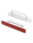 QWORK® 2PCS Door Pull Handle Self Adhesive Aluminum Alloy Push Pull Door Handle Sliding Door Handle No Drilling for Gate Cupboard Toilet Cabinet Garage Shed Barn, 150 x 25 mm