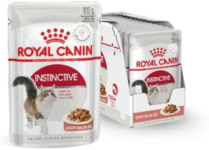 Royal Canin Instinctive Adult Cat Food, 85 Grams, Pack of 12 Sachet, Wet Food, Supports Active Behavior, Urinary Tract Health & Renal Health, Instinctively Preferred