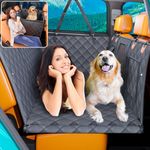 Convertible Back Seat Extender for Dogs, 400lbs Hard Bottom Dog Car Seat Cover for Back Seat, Waterproof Dog Hammock Bed Backseat Cover for Dogs in Car SUV Truck Nonslip Pet Seat Cover Black M