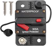 RED WOLF 300A AMP Circuit Breaker Fuse Holder w/Manual Reset Switch DC 12-48V for Boat Trolling Motor Marine ATV Trailer Vehicles Stereo Audio Electronic Battery Solar System, Waterproof