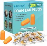 TICONN 200 Pairs Ear Plugs, 32dB No