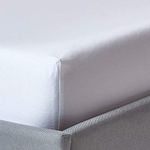 HOMESCAPES Organic Cotton Fitted Sheet (12”) 400TC 600 Thread Count Equivalent Bed Sheet with Fully Elasticated Skirt (King (152 x 198 cm), White)