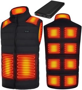 Kohiwa Heated Gilet for Men Heated Body Warmer with Battery Pack Men's Lightweight Heated Vest with 13 Heating Zones Winter Outdoor Clothing(Black,M)