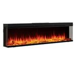 FLAMME 71"/180cm Knighton Platinum Smart Inset Media Wall Electric Fireplace 1-2-3 sided View Compatible with Alexa and Google Assistant Deep Fuel Bed Perfect for Media Wall