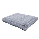 BingoPaw XXL Calming Dog Bed: Calming Crate Mattress with Removable Cover and Non Skid Bottom, Fluffy Anti Anxiety Waterproof Pet Beds, Puppy Pillow Cushion Grey, 120x90x12 cm