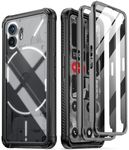 Poetic Guardian Case Compatible with Nothing Phone 2 6.7 Inch [20 FT Mil-Grade Drop Tested], Full-Body Hybrid Shockproof Bumper Cover Case with Built-in Screen Protector, Black/Clear