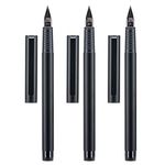 Jinhao 65 Fountain Pen 3 PCS Set, Iridium Ultra Fine & Extra Fine & Fine Nib, Smooth Writing Pen with Converter (Black Color)