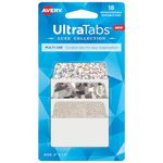 AVERY Multi-Use Ultra Tabs, 2" x 1.5", Holographic Iridescent Designs, 18 Repositionable Page Tabs (74145)