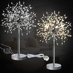 Touch Bedside Lamps Set of 2, Rayofly Modern Crystals Table Lamp Bedside, Fireworks Crystal Table Lamps for Bedroom, Bedside Lamps for Living Room, 3 Way Dimmable Touch Control Nightstand Lamp, Chrome