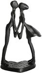 Affectionate Couple Art Iron Sculpture, Passionate Love Figurine Statue Romantic Metal Ornament Home & Office Decoration