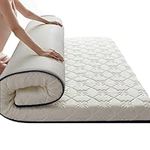 Japanese Futon Floor Mattress Foldable Tatami Mat, Twin Full Queen Size Sleeping Pad for House Guest Camping Travel, Compact & Comfy Roll Up Mattress