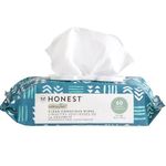 The Honest Company Clean Conscious Unscented Wipes | Over 99% Water, Compostable, Plant-Based, Baby Wipes | Hypoallergenic for Sensitive Skin, EWG Verified | Balance Blues, 60 Count