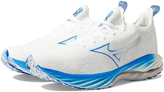 Mizuno Men's Wave Neo Wind Running Shoe, Undyed Wht-Peace Blue, 7.5